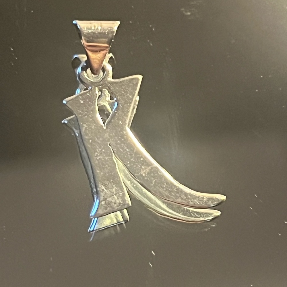 Letter K Sterling silver pendant .925